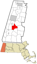 Berkshire County Massachusetts incorporated and unincorporated areas Lee highlighted